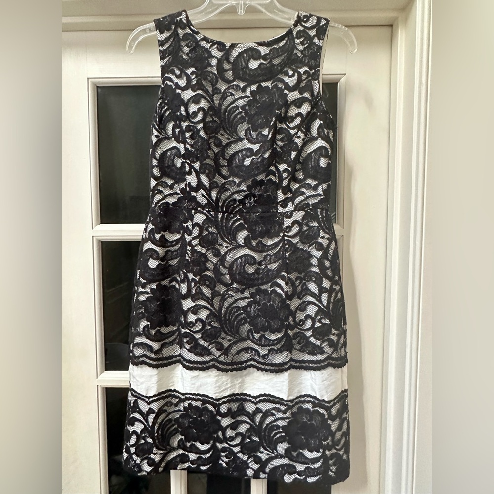 The United Macy’s Black and White Lace Mini Dress